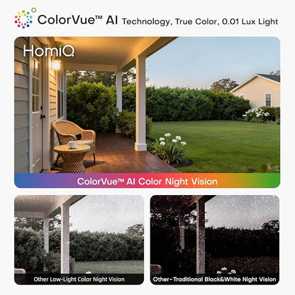 3MP 2K Window Camera for Home Security, 5Ghz & 2.4Ghz WiFi Human Detection Alert, AI Full Color Night Vision with Anti-Glare No Reflection 24/7 Recording, Easy to Install for House/Apartment (1 Pack)