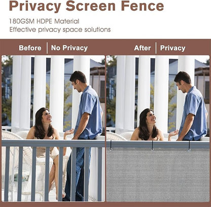 SUNNY GUARD 2.5/2.6/3/3.3/4/5/6/8 Balcony Privacy Screen Fence, Apartments Railing, Heavy Duty Wind Block Screen for Outdoor,Porch,Patio,Deck Privacy,3'x10' Brown-Grey（We Make Custom Sizes）