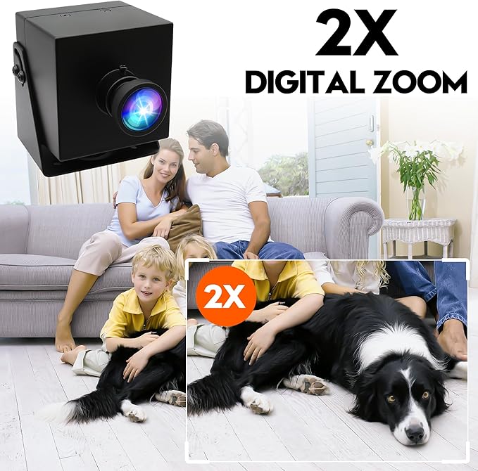 4K HDMI USB Camera Wide Angle Webcam for Computer 4K 30fps PC Camera Mini UVC USB2.0 Lightburn Camera for Laser Engraver 2X Digital Zoom USB Security Camera for Laptop Raspberry Pi Jetson Nano