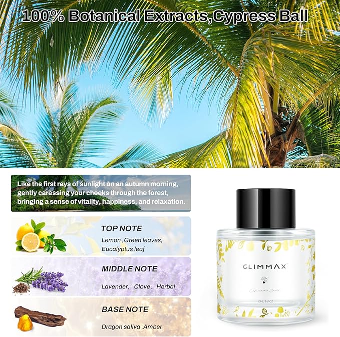 Smart Car Air Fresheners Refill, JK-576 Smart Car Air Diffuser Dedicated Perfume Refill,100 ml Can Be Used for 70 Days,Made With Natural Plant Extracts Fragrance. (2 Cypress Ball)
