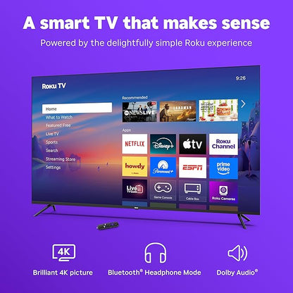 Roku Smart TV – 43-Inch Select Series, 4K HDR TV – Roku TV with Roku Remote – Flat Screen LED Television with Wi-Fi for Streaming Live Local News, Sports, Family Entertainment