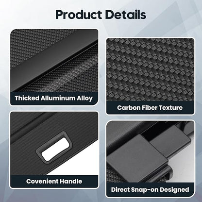 Powerty Retractable Cargo Cover for 2020-2025 Hyundai Palisade, Carbon Fiber Texture Trunk Cover Privacy Screen Rear Security Shade for Palisade Accessories