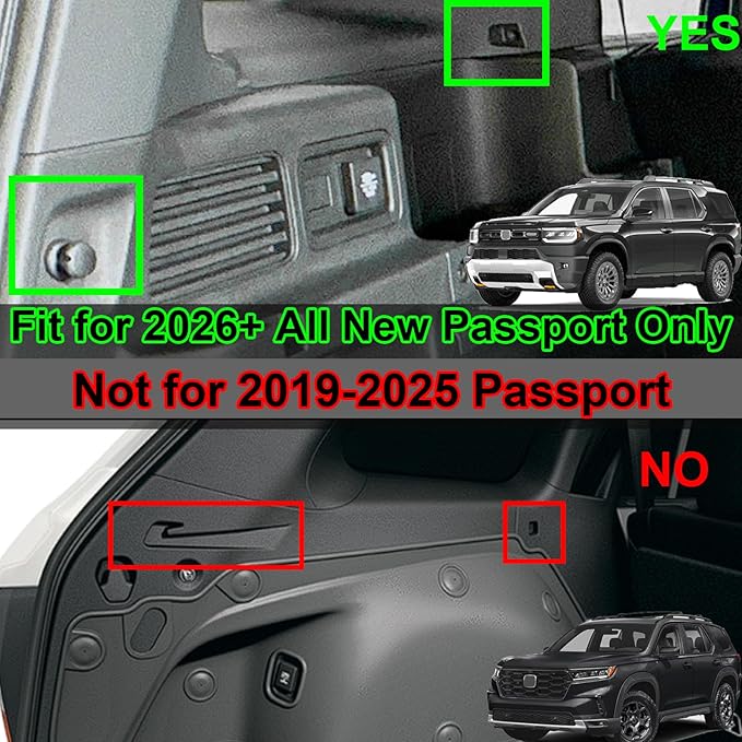 Cargo Cover Compatible with Honda Passport 2026 Accessories,Non-Retractable Trunk Cover Protector Security Shielding Shade Anti-Peeping Luggage Privacy Screen for 2026 Passport Accessories