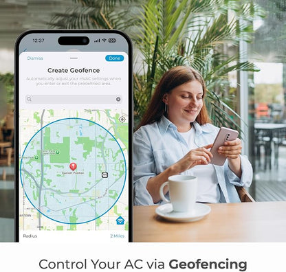Breez Eco | Smart AC Controller for Mini Split, Window, Portable ACS | WiFi, Alexa, Google, Siri Shortcuts, SmartThings, IFTTT, Free App, NO Subscriptions | Schedules, Geofencing, Comfy (Black)