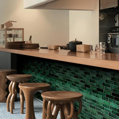 Smart Tiles Peel and Stick backsplash, Subway Emerald Green, 11.55"x8.38" | Pack of 5 (2.8 sq ft), Glossy, Heat/Moisture Resistant, Low VOC, Kitchen/Bathroom, Renter Friendly, Made in Canada