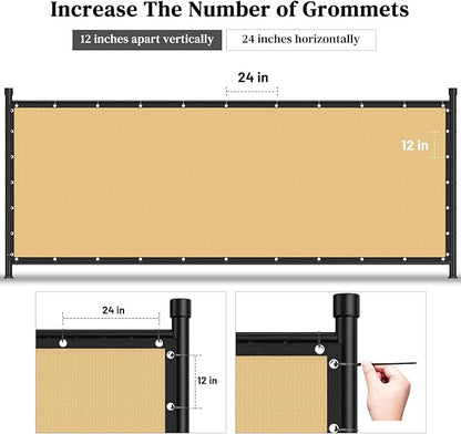 Winpull Privacy Fence Screen 6FT x 50FT, Heavy Duty 170GSM HDPE Fence Screen Privacy Mesh for Chain Link & Wood Fence, 95% Privacy Screen for Backyard Patio Balcony, Reinforced Edges & Grommets