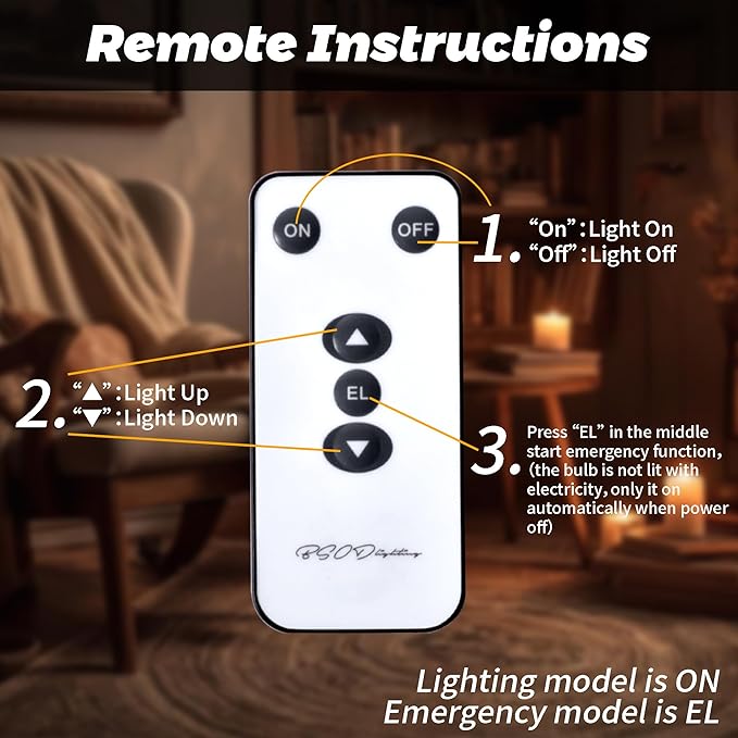 BSOD AC 85-265V 7W LED Magic Bulb with Remote Controller Warm White Emergency Light with Rechargeable Built-in Battery E27 Lamp for Home Indoor Lighting (USB Warm 2 Pack)