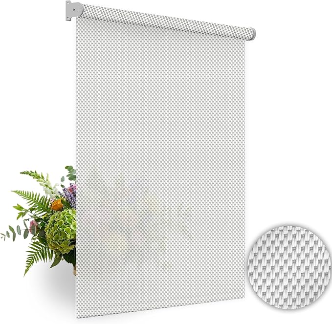 HILADUO Customized Solar Screen Roller Shade Blinds with Remote-Controlled Motorized Operation, 1%, 3% or 5% Openness Screen Fabric, Made in USA
