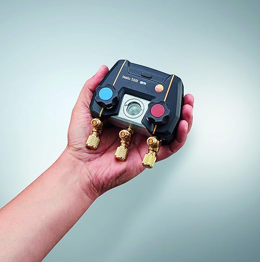 Testo 550i I App Operated Digital Manifold for air Conditioning, Refrigeration Systems and Heat Pumps – with Bluetooth