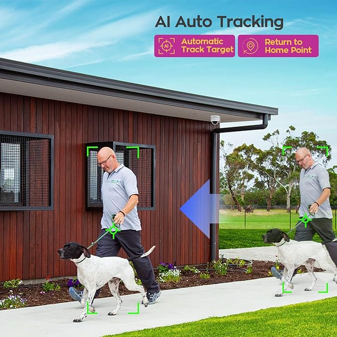 xmartO Wireless 4X DPK3034 AI Tracking 2K HD Metal Dome PTZ Camera + 10CH WNP810-W6 WiFi 6 NVR Bundle, Dual WiFi, H.265+, No Monthly Fee, IP66 Weatherproof, Home Outdoor Security System