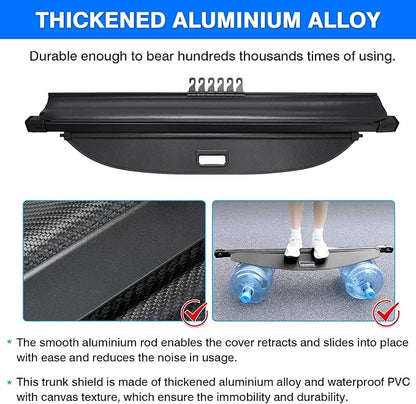 Powerty Cargo Cover for 2018-2023 2024 Chevy Chevrolet Equinox/GMC Terrain Accessories Retractable Trunk Cover All Weather Shielding Shade Cargo Luggage Cover Carbon Fiber