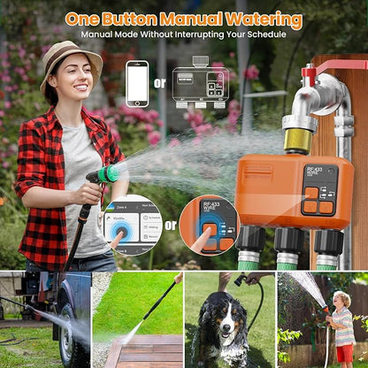 Smart WiFi Sprinkler Timer 3 Zone, Water Timer for Garden Hose Irrigation