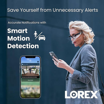 Lorex 4K 8MP IP Bullet PoE Black Wired Security Camera | Add-On Camera | Color Night Vision | Smart Motion Detection (Person/Vehicle) | Listen-in Audio | IP67 Weatherproof | Metal Housing