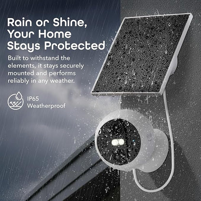 Geeni Perch 3MP Smart Magnetic Battery Camera with 3W Solar Panel – 2K HD Outdoor Wireless Security Camera with Continuous Solar Power, Color Night Vision, LED Spotlight, & IP65 Weatherproof