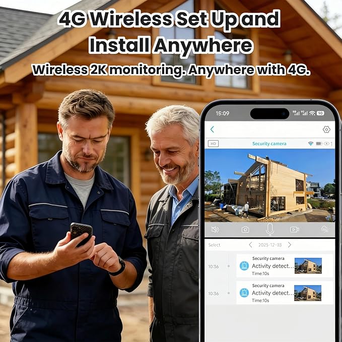 No WiFi Security Camera, Solar Outdoor Camera Wireless With Memory card