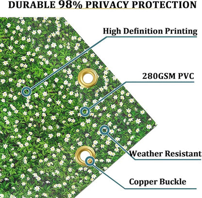 Shade&Beyond Custom Design Privacy Fence Screen, Full-Color Printed PVC Mesh Fence Cover with UV and Weatherproof for Garden, Balcony, Backyard, Patio