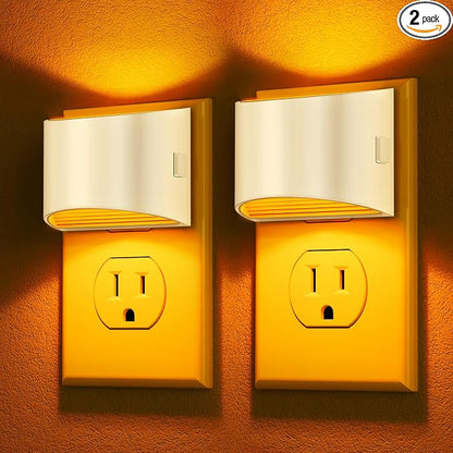 DORESshop Night Light, Night Lights Plug into Wall, Adjustable, Amber | 3 Level Brightness Adjustable Night Light, Dusk to Dawn Sensor Nightlights for Adults, Bedroom, Bathroom, Hallway, 2 packs