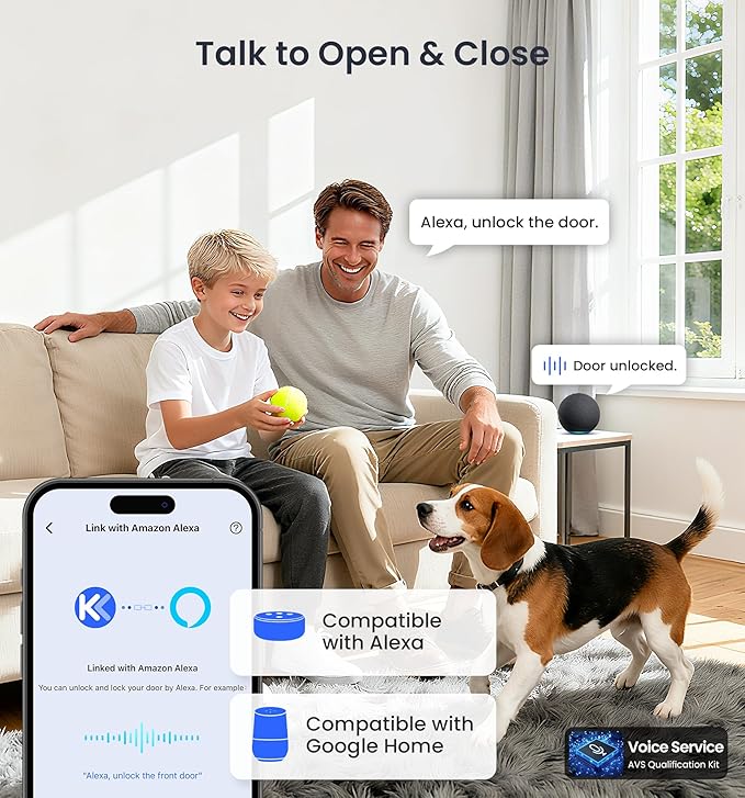 Veise VE029-E Wi-Fi Smart Lock with Handle & Non-Keyed Deadbolt, Fingerprint Keyless Entry Lock for Front Door, APP Remote Control, Keypad Electronic Digital Knob, IP65 Waterproof, Matte Black