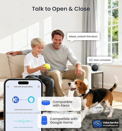 Veise VE029-E Wi-Fi Smart Lock with Handle & Non-Keyed Deadbolt, Fingerprint Keyless Entry Lock for Front Door, APP Remote Control, Keypad Electronic Digital Knob, IP65 Waterproof, Matte Black