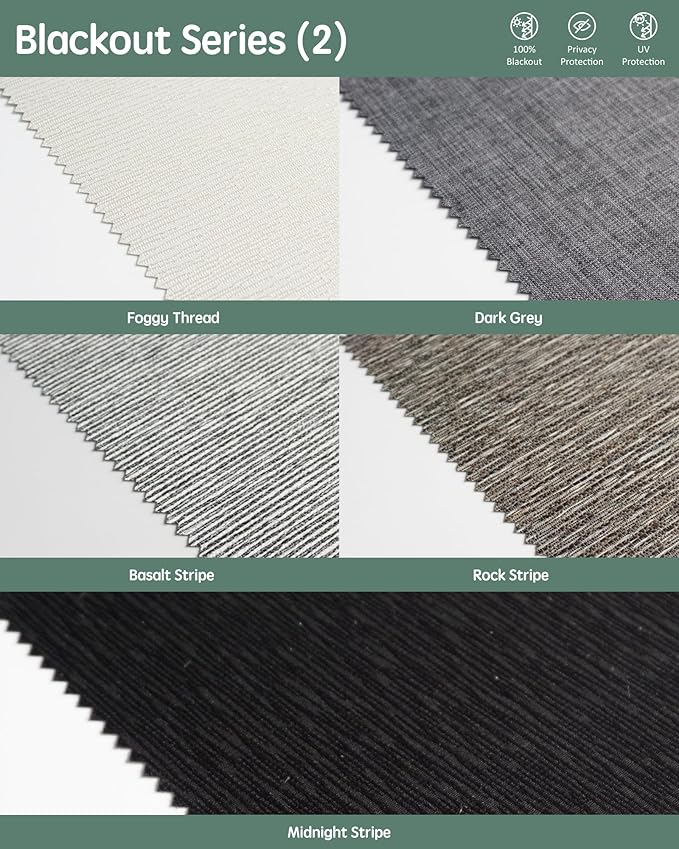 Yoolax Roman Shades Light Filtering Blinds for Windows, Blackout Roman Shades Cordless, Fabric Sample (Multicolor)