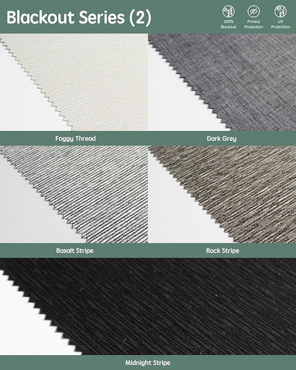 Yoolax Roman Shades Light Filtering Blinds for Windows, Blackout Roman Shades Cordless, Fabric Sample (Multicolor)