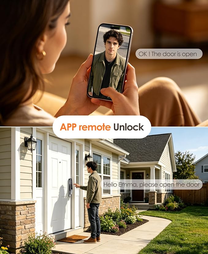 3D Face Recognition Smart Lock with Camera, Palm Vein Keyless Entry