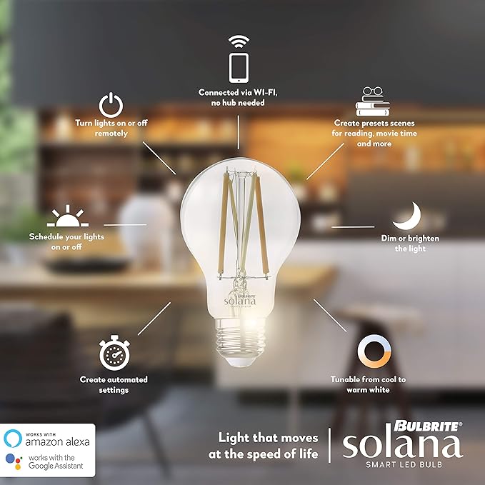 Bulbrite Solana 60-Watt Equivalent ST18 Smart Wi-Fi Connected 90CRI LED Edison Filament Light Bulb