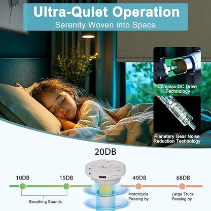 BERISSA Smart Motorized Blinds with Remote,No Drill Automatic Roller Blinds for Indoor Windows,Blackout Linen Fabric,Electric Shades for Windows Home Office,Brown,Custom Size
