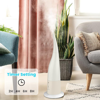 Cool Mist Humidifier, High Position Ultrasonic Humidifier for Bedroom & Large Room, 0.8-Gallon Tank, Quiet Cool Mist with 3-Speed Control, Touch & Remote, Auto Shutoff for Safety, Whisper Quiet, White