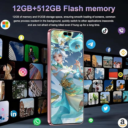 17PM Smartphone: Snapdragon 8 Gen 3, 12GB RAM + 512GB Storage, 7000mAh Battery, 6.99-inch Display, 68MP+108MP Camera, Android 15, 5G, Dual SIM - Superior OS Outperforms Competitors (Dark Purple)