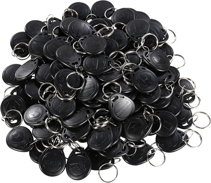 125khz RFID Smart EM ID Read Only Entry Access Keyfob Tag Token Keychain Card (100 Pack) (Black)