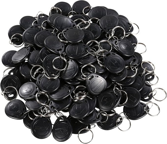 125khz RFID Smart EM ID Read Only Entry Access Keyfob Tag Token Keychain Card (100 Pack) (Black)
