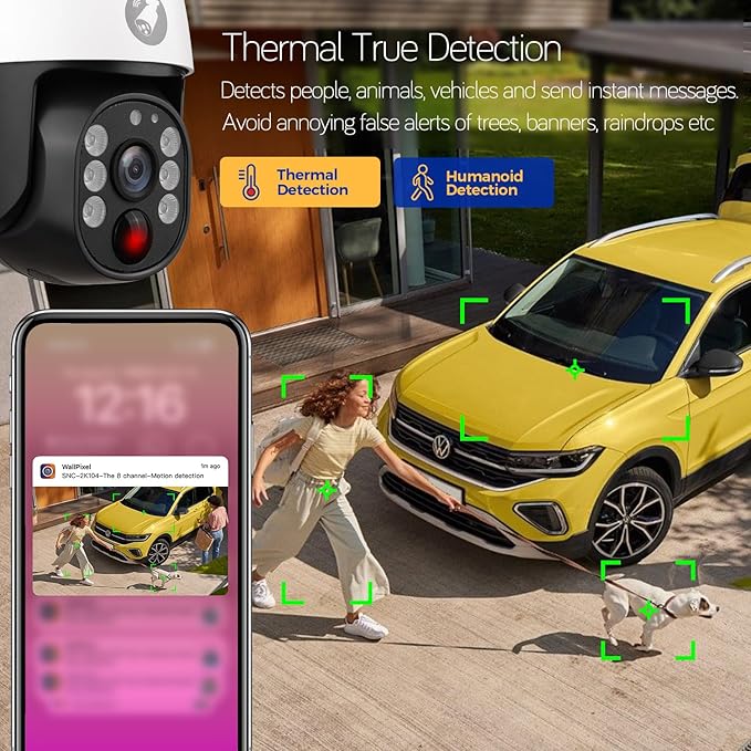 xmartO Virtual Bundle: 10CH 4K Dual WiFi6 NVR + 8x4MP QHD Solar PTZ Cameras, Automotive-Grade Battery All-Weather-Charge, 5G 1300ft Long Range H.265+, Outdoor/Indoor Wire-Free, Wall/Tree/Pole/Ceiling