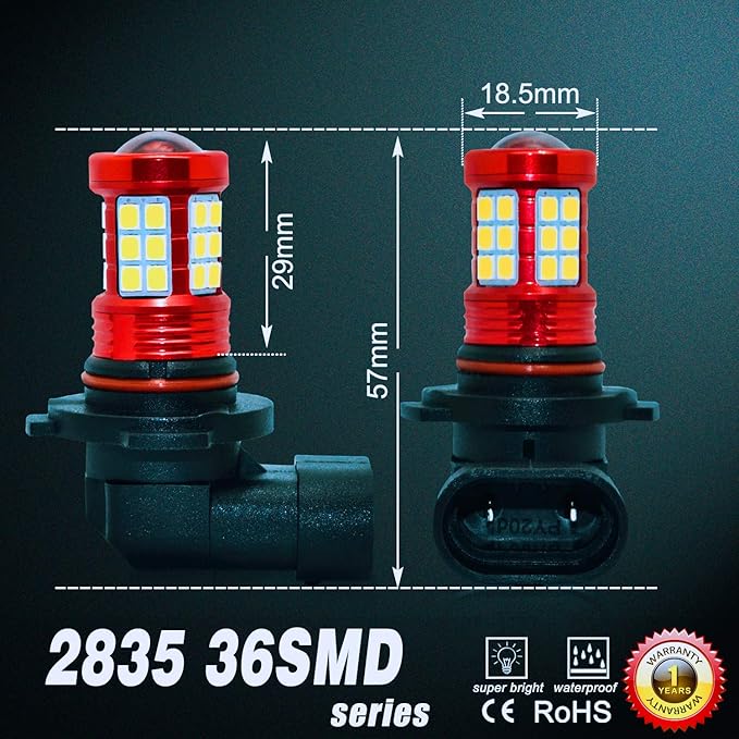 Alla Lighting H8 H11 LED Fog Lights Bulbs 2835 36-SMD 3000lm Extreme Super Bright DRL, 8000K Ice Blue