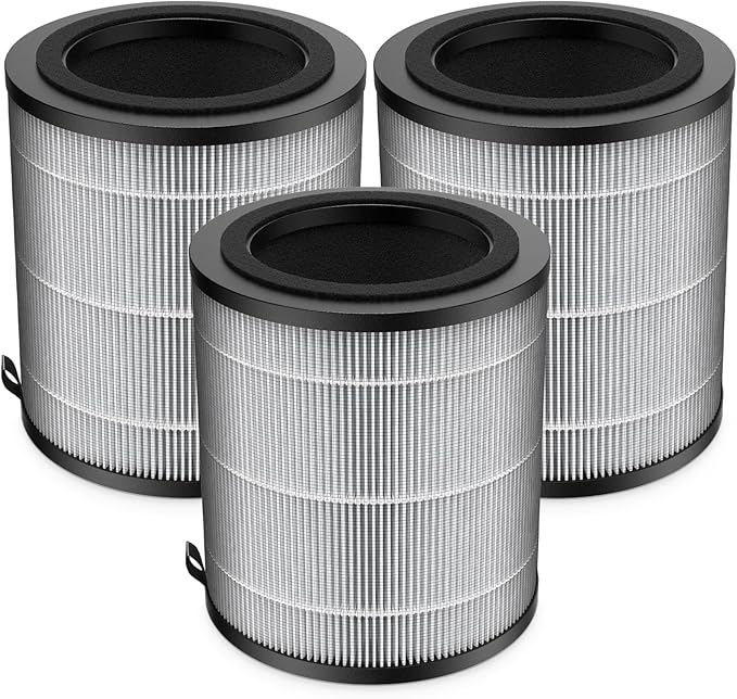JF100 Replacement Filter Compatible with JF100 Air Purifier. 3-in-1 Pre-Filter, HEPA and Activated Carbon Filtration System, 3 Pack