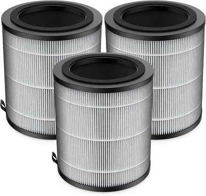 JF100 Replacement Filter Compatible with JF100 Air Purifier. 3-in-1 Pre-Filter, HEPA and Activated Carbon Filtration System, 3 Pack