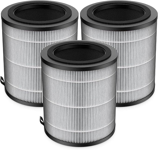 JF100 Replacement Filter Compatible with JF100 Air Purifier. 3-in-1 Pre-Filter, HEPA and Activated Carbon Filtration System, 3 Pack