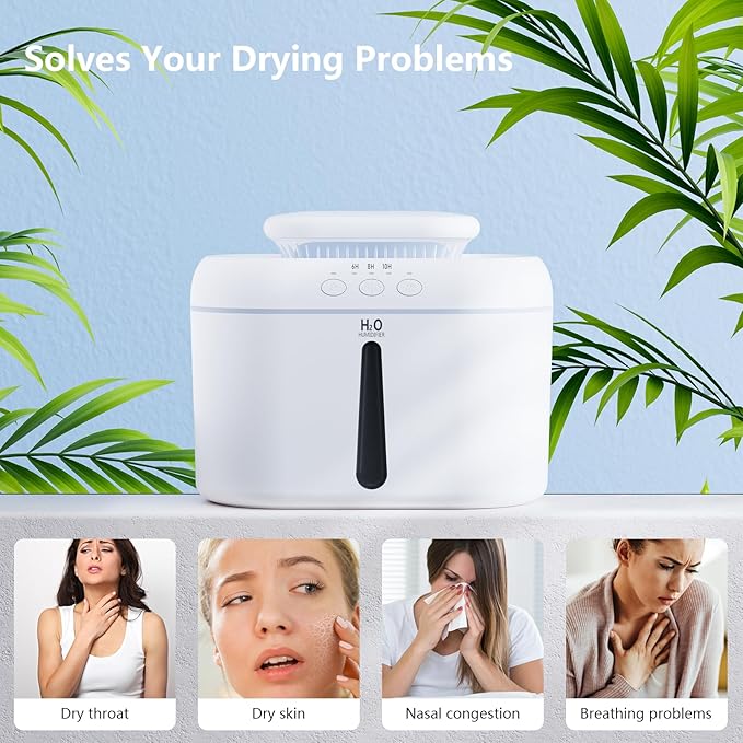 2L humidifiers for bedroom humidifier Home Ultra-Quiet 28 dB Quiet Supersized Cool Mist Air Humidifier for Baby Nursery，Dual Nozzie，Easy to Clean & Fill, 7 Color NightLight (White)