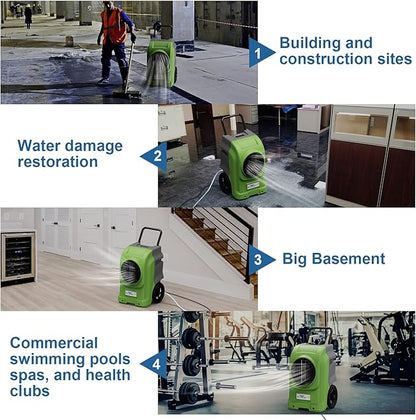 ALORAIR 270 Pints Commercial Dehumidifiers Smart Wi-Fi with Pump, Up to 3,000 Sq.Ft Coverage for Large Room or Basements, Industrial Dehumidifier with Drain Hose, 5 Years Limited Warranty