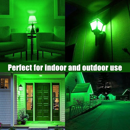 Bestview LED Flame Effect Light Bulbs,4 Modes Smart E26/E27 Base Flickering Fire Light Bulbs with for Halloween, Christmas, Party, Porch, Indoor&Outdoor Home Decoration Lighting (Green 2 Pack)