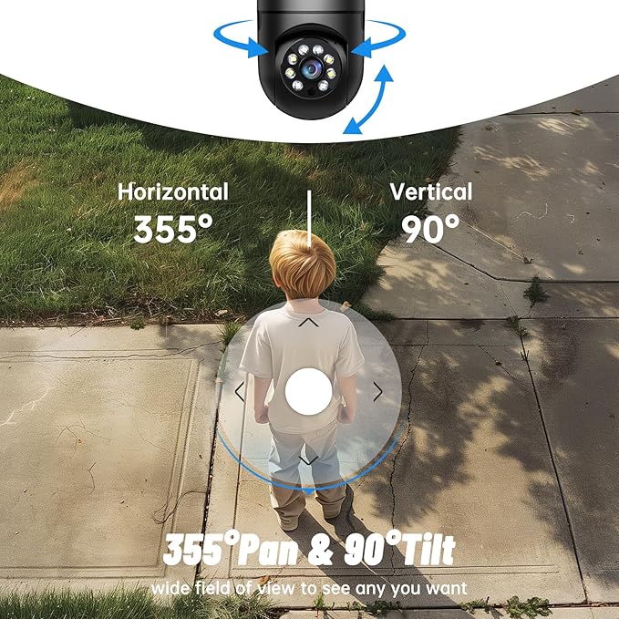 Light Bulb Security Camera 5G/2.4GHz WiFi 2K Lightbulb Security Cameras Wireless Outdoor, 360 Screw in Sight Bulb Motion Detection Siren Alarm Light Socket Camera 2-Way Audio Color Night Vision