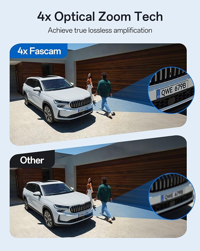FOSCAM 4K/8MP Security Cameras Wireless Outdoor, 5GHz&2.4GHz WiFi Surveillance Camera with Auto Tracking, 4X Optical Zoom,AI Human/Vehicle Detection,165FT Color Night Vision,2-Way Audio,360° PT,IP66