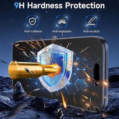 YWXTW 2 Pack Matte Glass Screen Protector for iPhone 17 Pro, 26° Anti-Spy iPhone 17 Pro Privacy Screen Protector Anti-Glare & Anti-Fingerprint Case Friendly Tempered Glass Film, Bubble Free