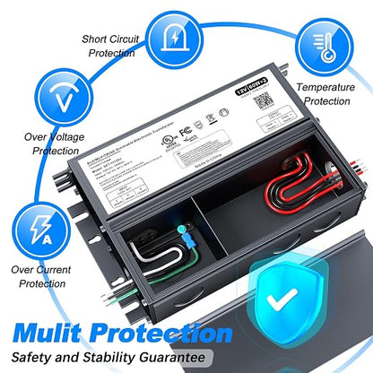 Dimmable LED Driver 120W 12V for Lutron & Leviton Dimmer, Triac/ELV/MLV AC to DC Power Supply Transformer for LED Strip Light Dimmable, Constant Voltage Projects, UL&FCC-Listed, Class 2