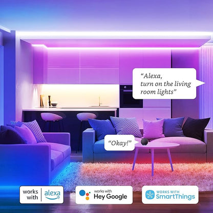 Sengled Smart LED Multicolor Light Strip Kit - 10M (32.8ft) RGBW Strip, Smart Hub & Switch, Alexa & Google Assistant Compatible, High Brightness, 2700 Lumens