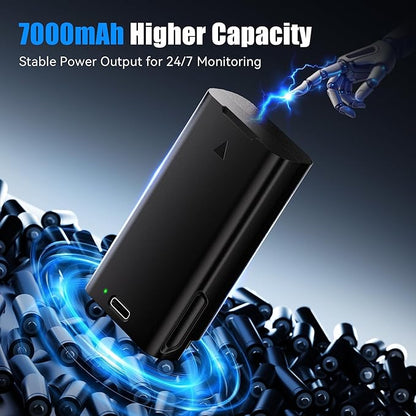 Fulpower 1-Pack 7000mAh High Capacity Rechargeable Battery Compatible with eufy Security Video Doorbell E340, Quick-Release Design, with USB-C Charging Cable
