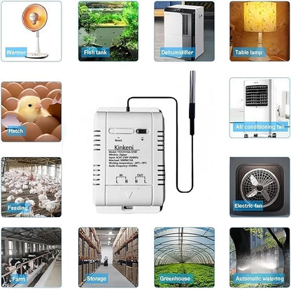 Easy Operation,Zigbee Smart WIFI Temperature Sensor Controller, High Precision Waterproof Probe Sensor, Remote Monitoring, Tuya App Remote 16A Smart Switch (Requires Tuya Zigbee Hub)