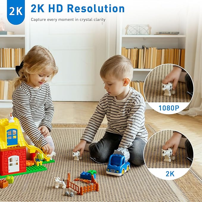 Small Security Camera, Upgraded Indoor Camera for Pets, Dogs, Babies, Smart WiFi Home Monitor, App Control, Compatible with Alexa, white, K01-1