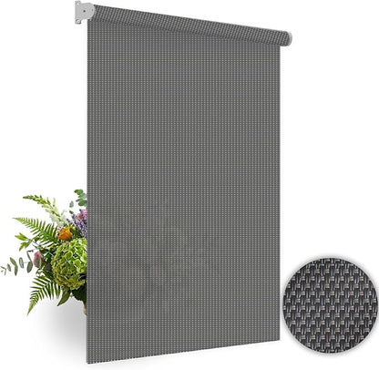 HILADUO Customized Solar Screen Roller Shade Blinds with Remote-Controlled Motorized Operation, 1%, 3% or 5% Openness Screen Fabric, Made in USA