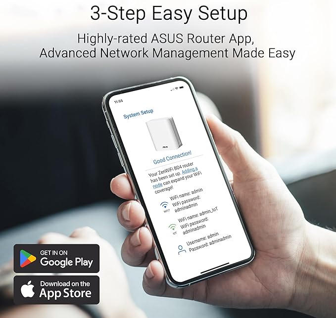 ASUS ZenWiFi BD4 (3-Pack) Dual-Band WiFi 7 Mesh, 3600 Mbps, 6500 sq.ft, Dual 2.5G Ports, Security and Parental Controls Included, Smart Home Master SSIDs